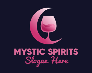 Pink Moon Cocktail logo design