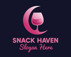 Pink Moon Cocktail logo design