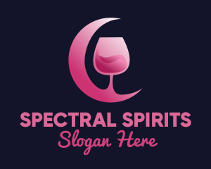 Pink Moon Cocktail logo design