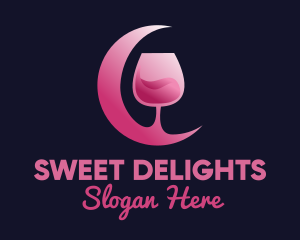 Pink Moon Cocktail logo design