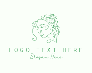 Beautiful - Nature Woman Floral logo design