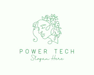 Beautician - Nature Woman Floral logo design