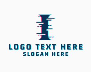 Ecommerce - Cyber Glitch Letter I logo design