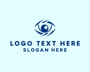Microblading - Blue Optical Eye logo design