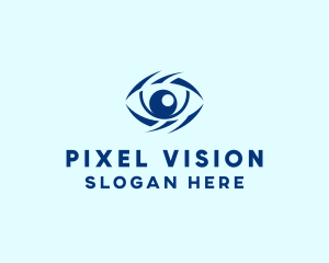 Blue Optical Eye logo design