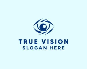 Blue Optical Eye logo design