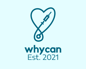 Heart - Blue Medical Syringe logo design