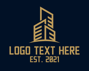 Tower - Gold Tower Property logo design