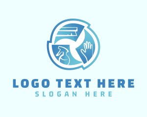 Clean - Blue Housekeeper Cleaning logo design