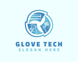 Glove - Blue Housekeeper Cleaning logo design