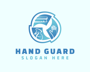 Glove - Blue Housekeeper Cleaning logo design