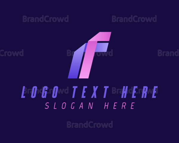 Ribbon Gradient Letter F Logo