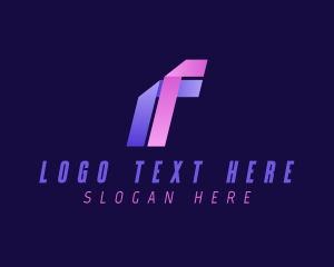 Ribbon - Ribbon Gradient Letter F logo design