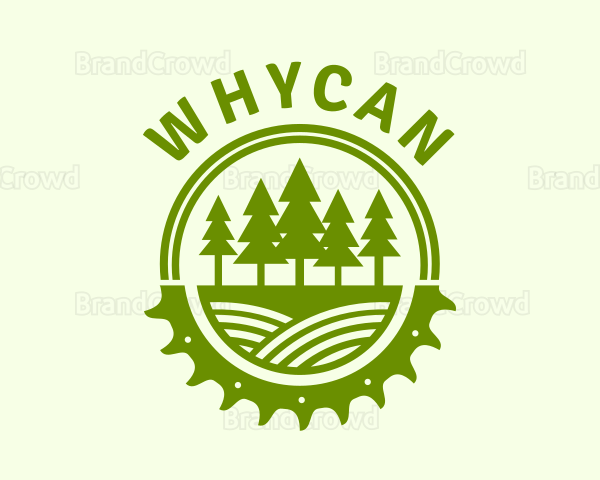 Sawmill Tree Lumber Badge Logo