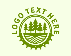 Logging - Sawmill Tree Lumber Badge logo design