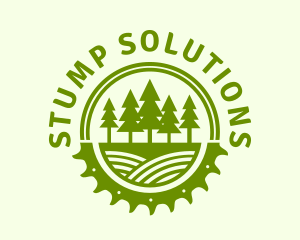 Stump - Sawmill Tree Lumber Badge logo design