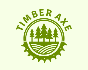 Sawmill Tree Lumber Badge logo design