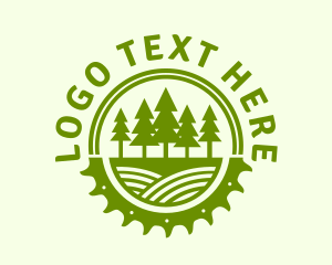 Sawmill Tree Lumber Badge Logo