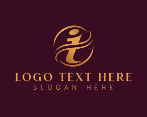 Typography - Luxe Premium Cosmetics Letter I logo design