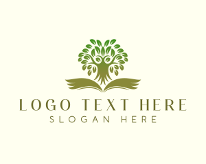 Learning - Tree Book Knowledge logo design