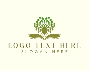 Wisdom - Tree Book Knowledge logo design