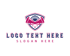 Cheer - Cheerleading Pompom Shield logo design