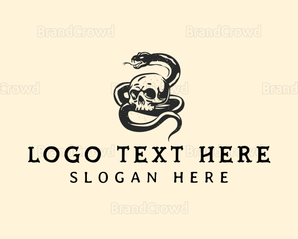 Serpent Snake Skull Logo