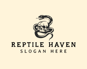 Serpent Snake Skull logo design