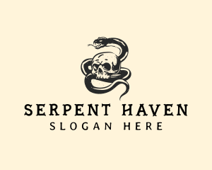 Serpent Snake Skull logo design