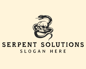 Serpent Snake Skull logo design