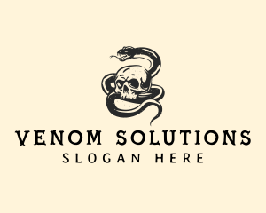 Serpent Snake Skull logo design