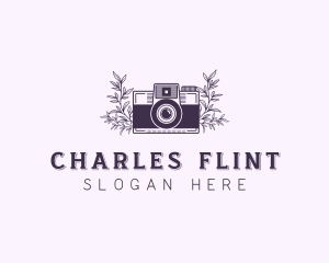 Camera Floral Photographer Logo