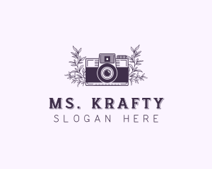 Camera Floral Photographer Logo