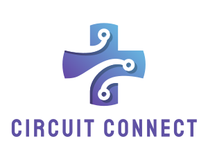 Circuit - Medical Tech Circuit Cross logo design