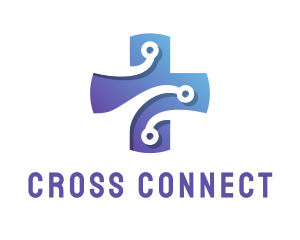 Cross - Medical Tech Circuit Cross logo design