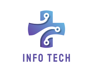 Information - Medical Tech Circuit Cross logo design