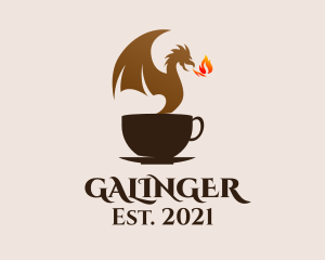 Wyvern - Dragon Coffee Cup logo design