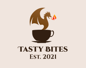 Blaze - Dragon Coffee Cup logo design