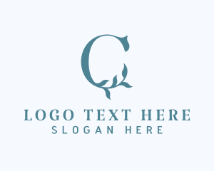 Floral - Vine Botanical Letter C logo design