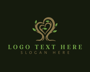 Valentine - Heart Tree Plant logo design