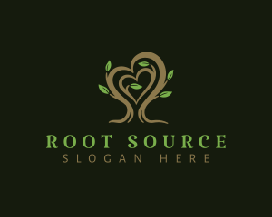 Root - Heart Tree Plant logo design
