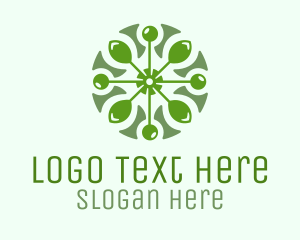 Farm - Circular Leaf Pattern logo design