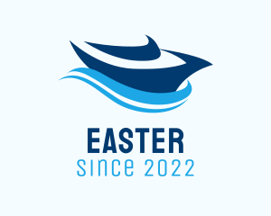 Blue Sailing Speedboat logo design