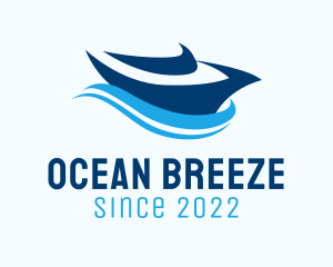 Cruising - Blue Sailing Speedboat logo design