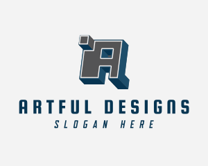 3D Graffiti Letter A  logo design