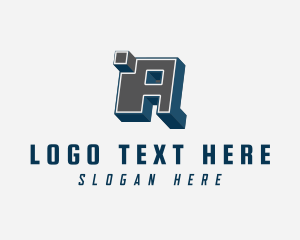 Blocky - 3D Graffiti Letter A logo design