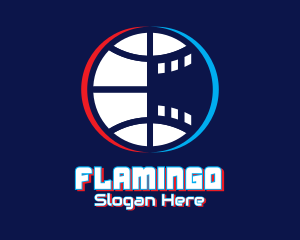 Glitchy Basketball Esports Logo