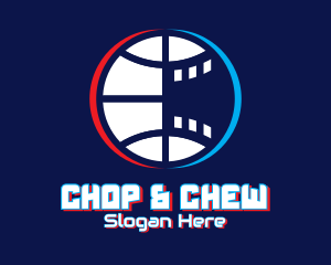 Glitchy Basketball Esports Logo