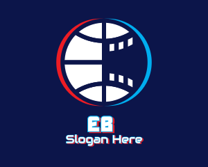 Streamer - Glitchy Basketball Esports logo design