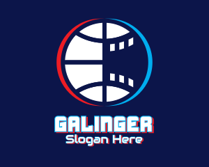 Streaming App - Glitchy Basketball Esports logo design